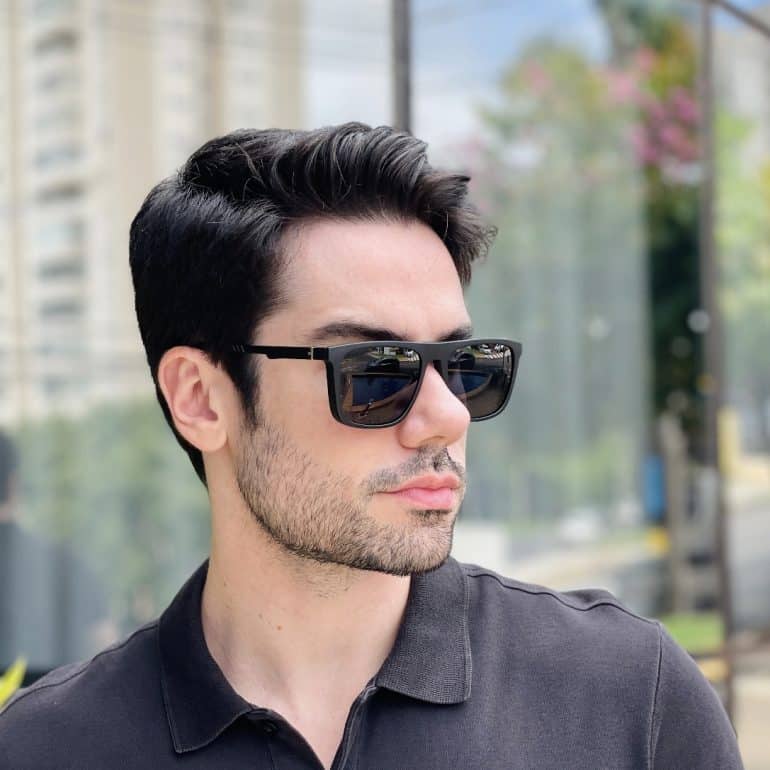 safine com br oculos 2 em 1 clip on masculino quadrado preto fosco gael 7