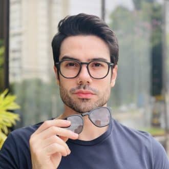 safine com br oculos 2 em 1 clip on masculino quadrado preto fosco thales