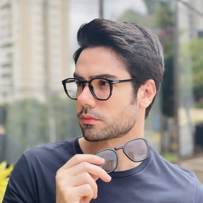 safine com br oculos 2 em 1 clip on masculino quadrado preto thales 2