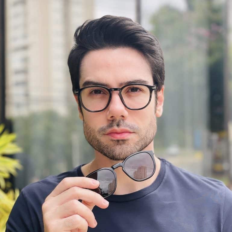 safine com br oculos 2 em 1 clip on masculino quadrado preto thales