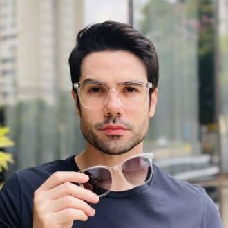 safine com br oculos 2 em 1 clip on masculino quadrado transparente estevao