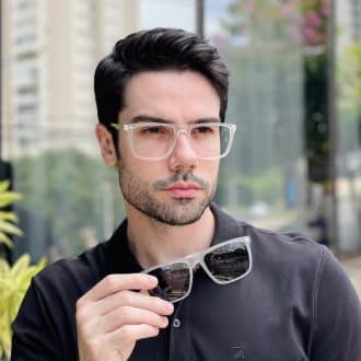 safine com br oculos 2 em 1 clip on masculino quadrado transparente gael 1