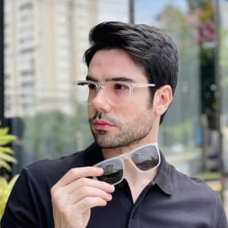 safine com br oculos 2 em 1 clip on masculino quadrado transparente gael 2