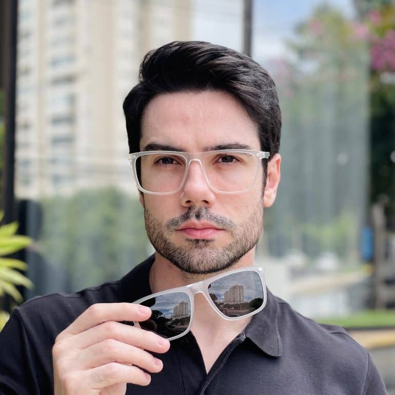 safine com br oculos 2 em 1 clip on masculino quadrado transparente gael