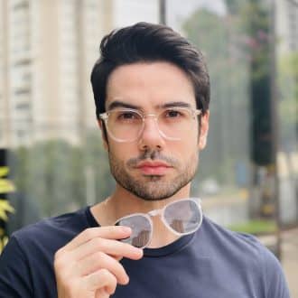 safine com br oculos 2 em 1 clip on masculino quadrado transparente thales