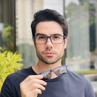 safine com br oculos 2 em 1 clip on masculino retangular azul roni