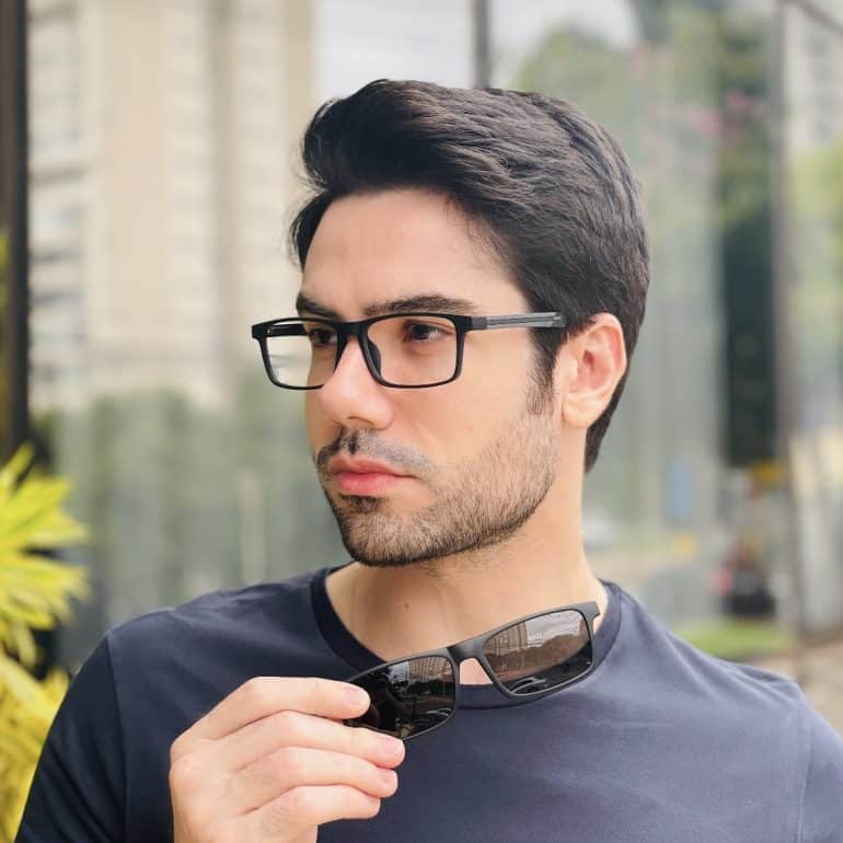 safine com br oculos 2 em 1 clip on masculino retangular preto roni 2