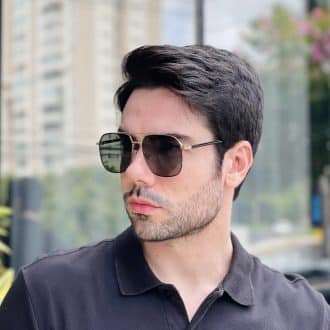 safine com br oculos de sol masculino aviador dourado pedro 3