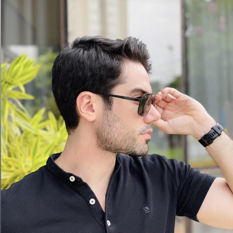 safine com br oculos de sol masculino aviador preto fosco yuri 2