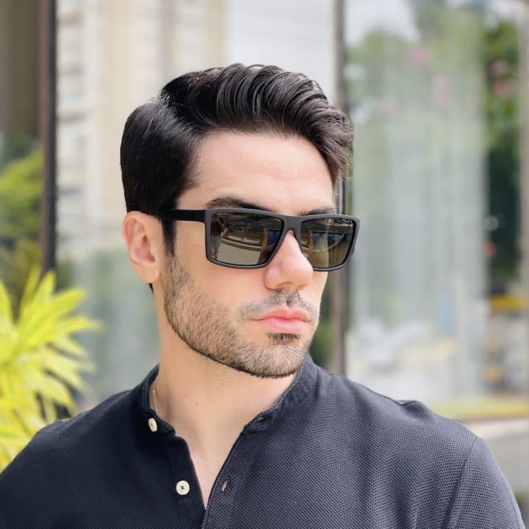 safine com br oculos de sol masculino quadrado preto benjamin