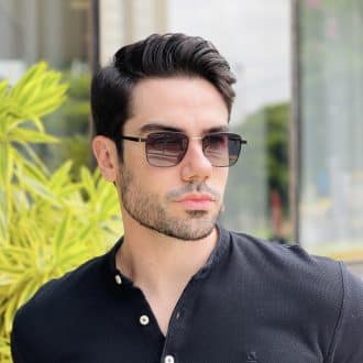 safine com br oculos de sol masculino quadrado preto e prata guilherme