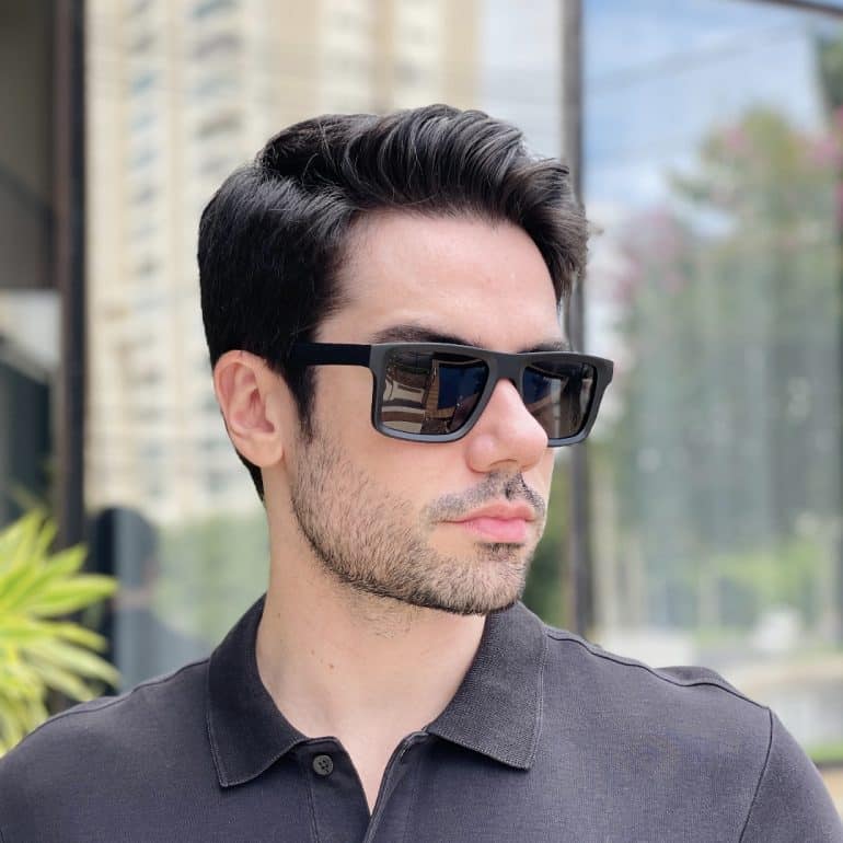 safine com br oculos de sol masculino quadrado preto fosco benicio 1