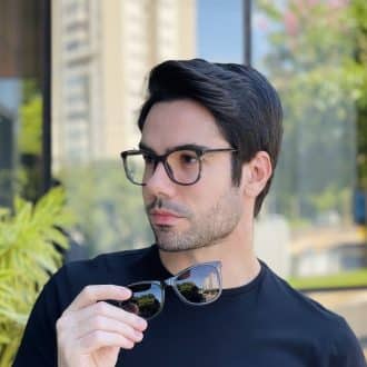 safine com br oculos 2 em 1 clip on masculino quadrado cinza mateus 2