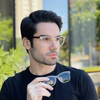 safine com br oculos 2 em 1 clip on masculino quadrado transparente theo 2