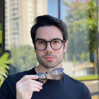 safine com br oculos 2 em 1 clip on masculino redondo cinza gabriel