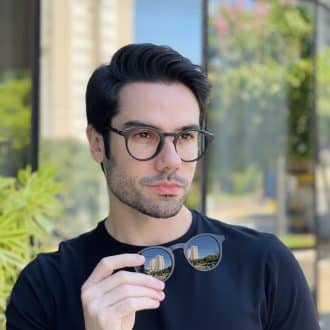 safine com br oculos 2 em 1 clip on masculino redondo preto fosco gabriel 1