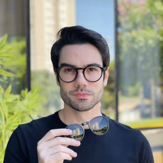 safine com br oculos 2 em 1 clip on masculino redondo preto gabriel