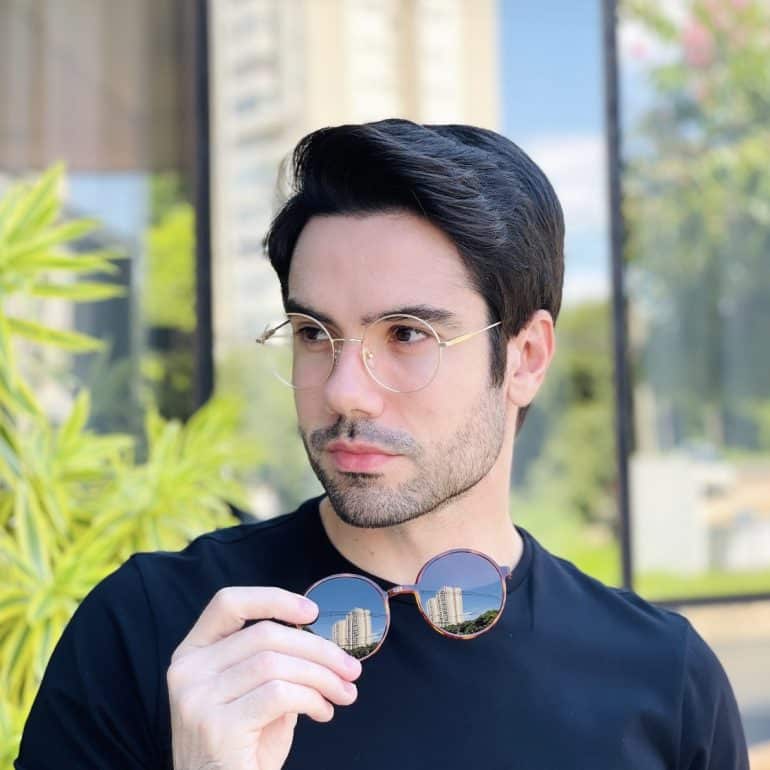 safine com br oculos 2 em 1 clip on masculino redondo rajado douglas 2