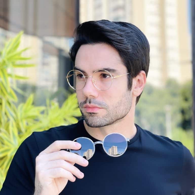 safine com br oculos 2 em 1 clip on masculino redondo transparente douglas 2