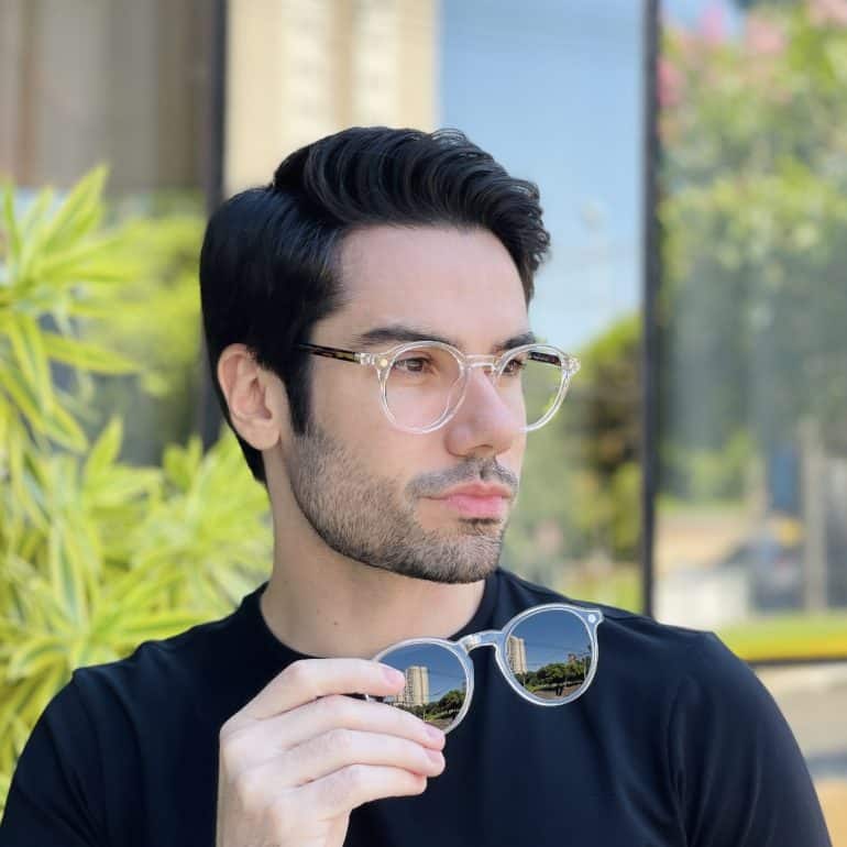 safine com br oculos 2 em 1 clip on masculino redondo transparente gabriel 1