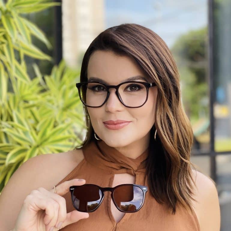 safine com br oculos 2 em 1 clip on hexagonal marrom dulce