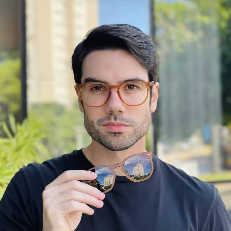 safine com br oculos 2 em 1 clip on masculino hexagonal marrom fosco juliano