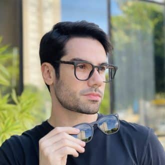 safine com br oculos 2 em 1 clip on masculino hexagonal preto fosco juliano 1