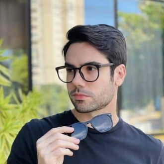 safine com br oculos 2 em 1 clip on masculino hexagonal preto fosco juliano 2