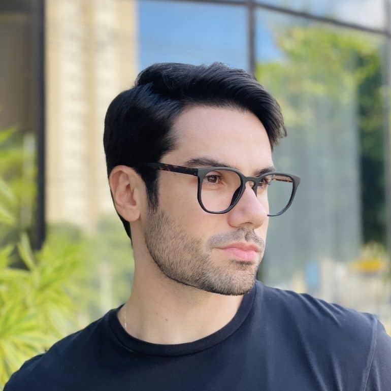 safine com br oculos 2 em 1 clip on masculino hexagonal preto fosco juliano 4