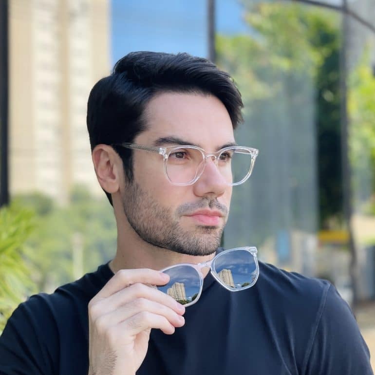 safine com br oculos 2 em 1 clip on masculino hexagonal transparente juliano 2 0 1