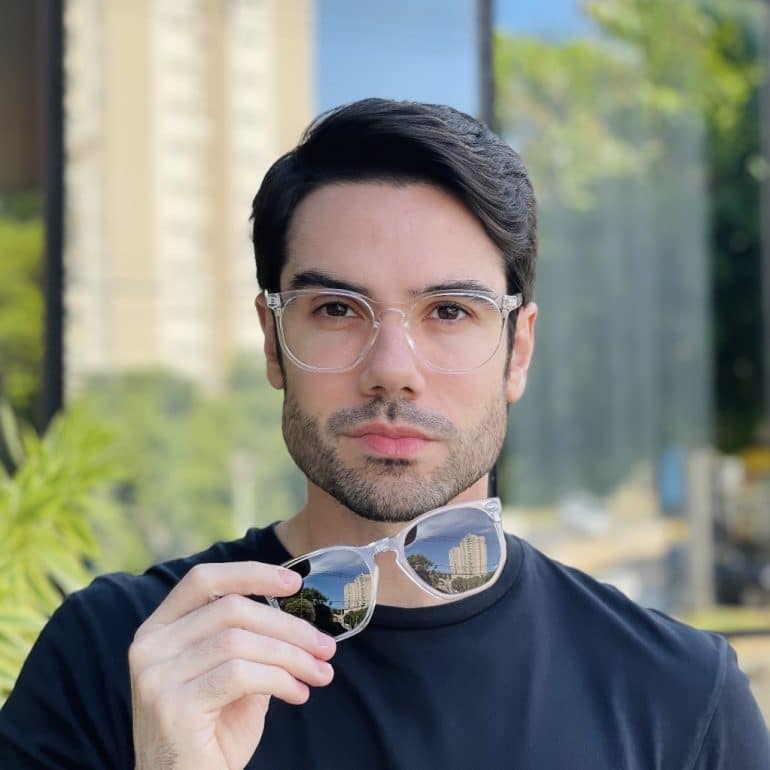 safine com br oculos 2 em 1 clip on masculino hexagonal transparente juliano 2 0