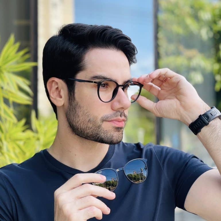 safine com br oculos 2 em 1 clip on masculino redondo cinza otto 1