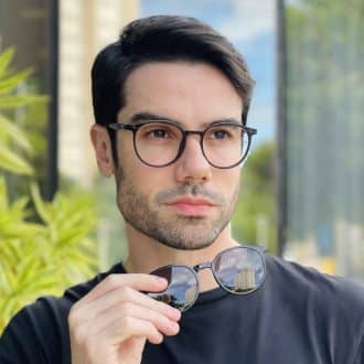 safine com br oculos 2 em 1 clip on redondo cinza escuro joao 3