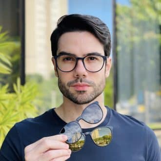 safine com br oculos 3 em 1 clip on masculino redondo azul rodrigo