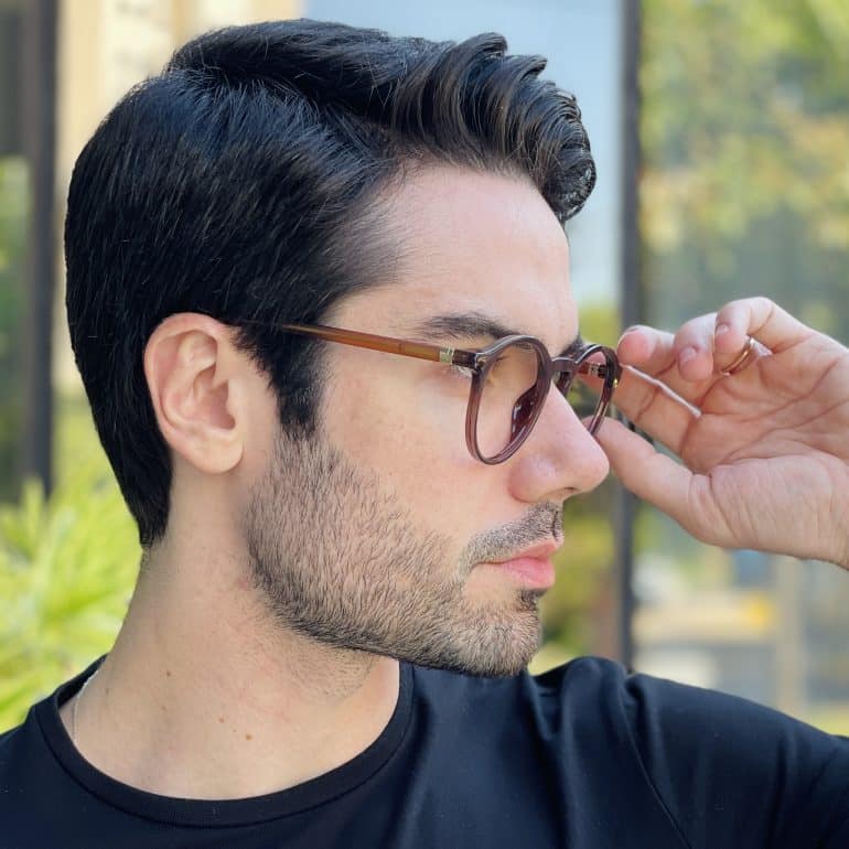 safine com br oculos de grau masculino redondo marrom mathias