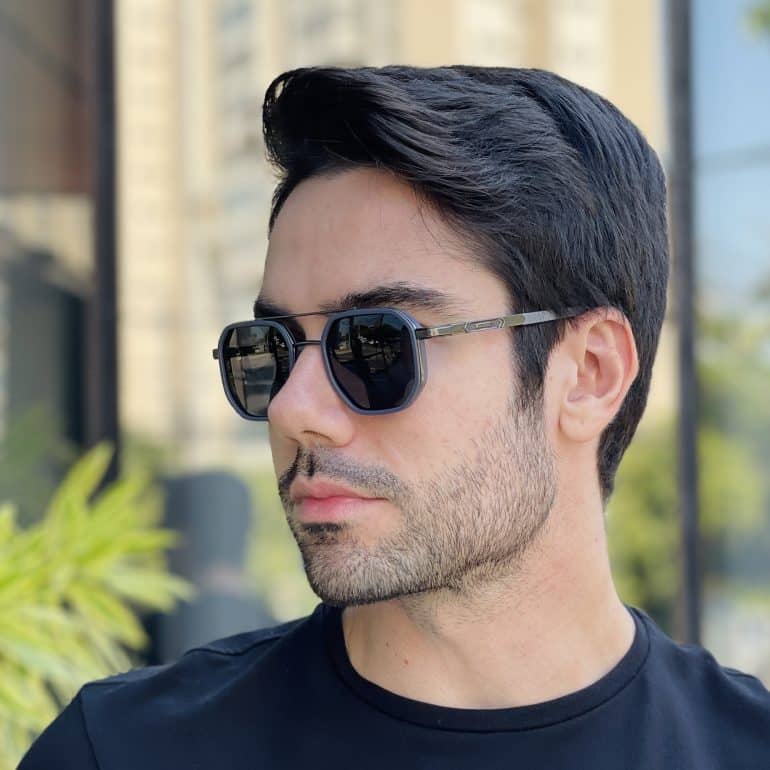 safine com br oculos de sol masculino aviador cinza vitor