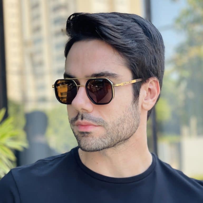 safine com br oculos de sol masculino aviador marrom vitor