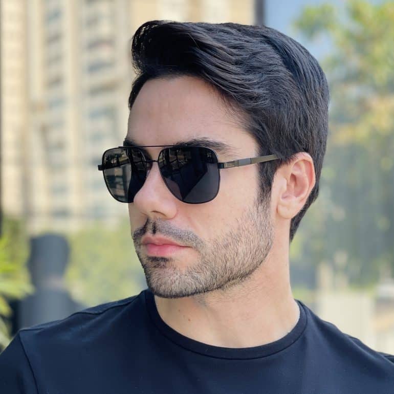 safine com br oculos de sol masculino aviador preto filippo