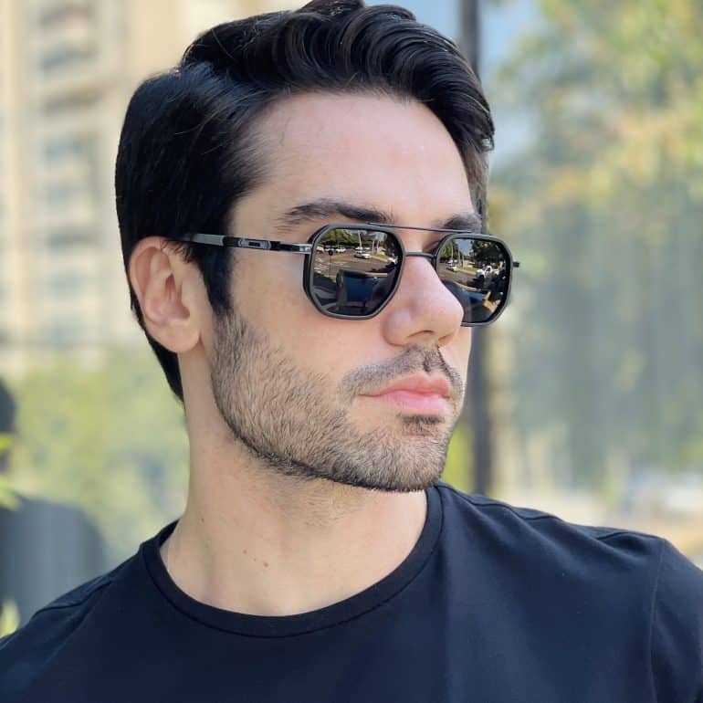 safine com br oculos de sol masculino aviador preto vitor 3