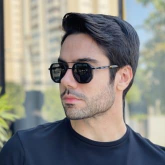 safine com br oculos de sol masculino aviador preto vitor