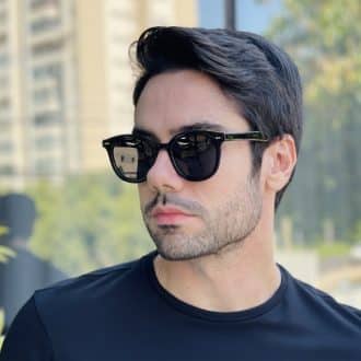 safine com br oculos de sol masculino redondo preto igor