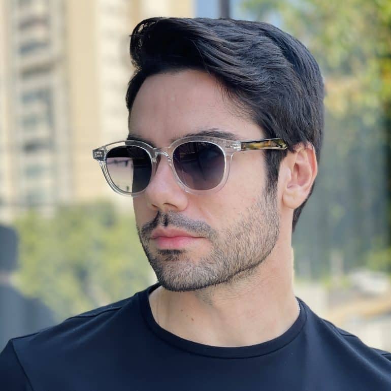 safine com br oculos de sol masculino redondo transparente igor