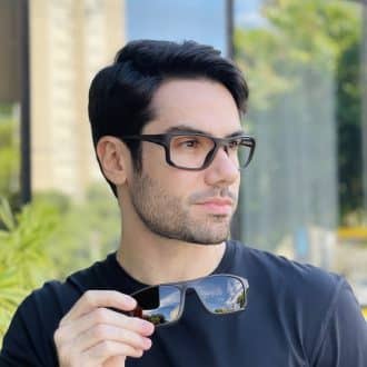 safine com br oculos 2 em 1 clip on masculino retangular marrom tony 1